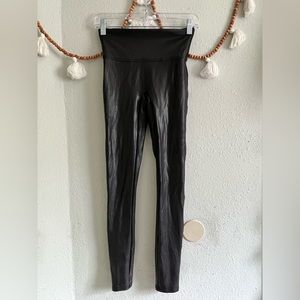 Spanx black faux leather leggings